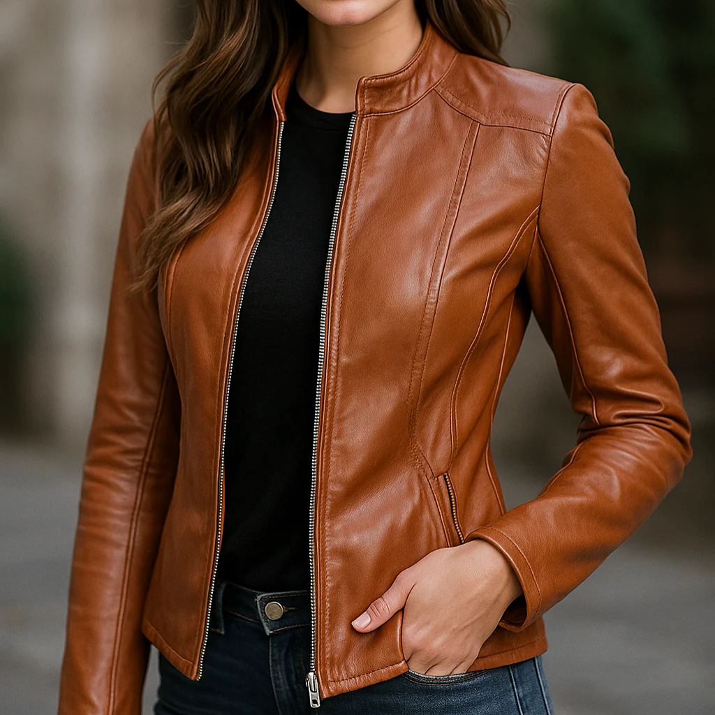 Women’s Real Lambskin Leather Jacket – Classic Soft Premium Fit | Rove Leather