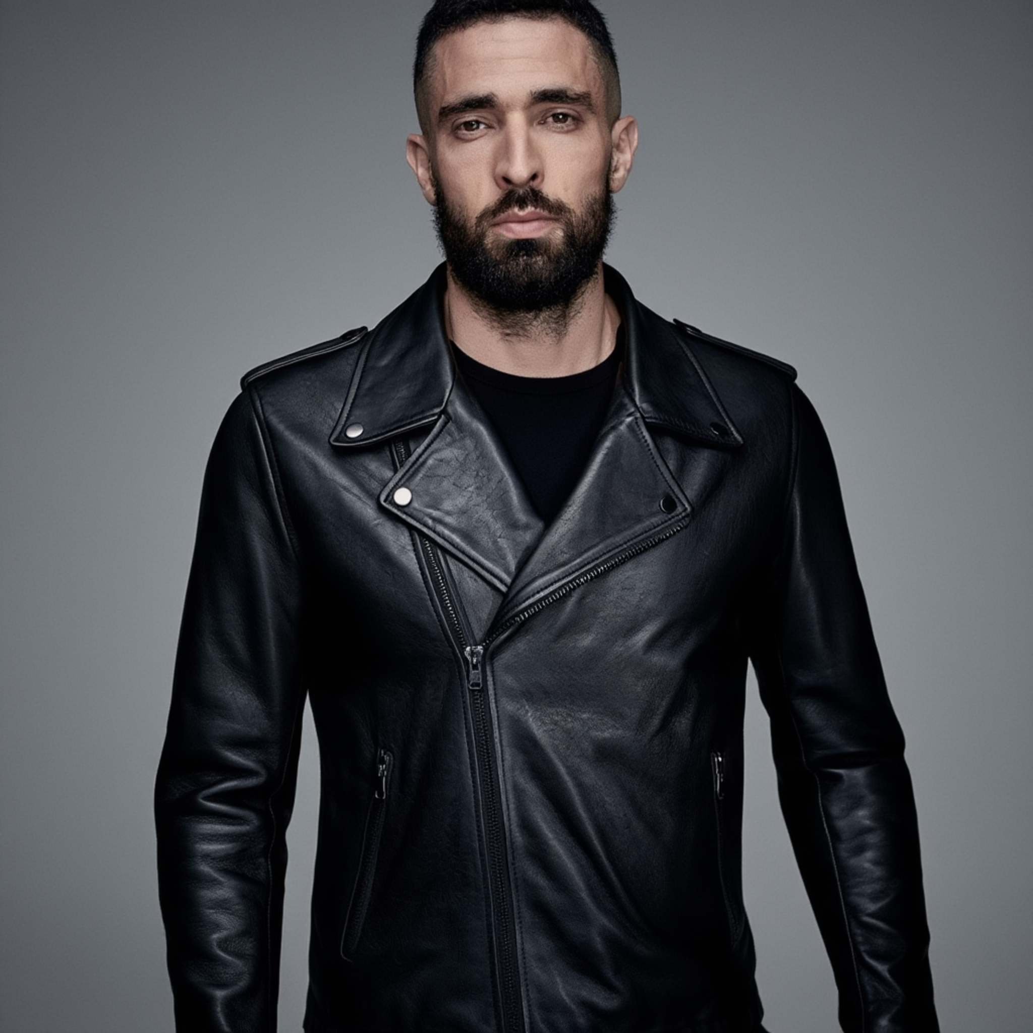 Rove Black Lamb Highside Biker Jacket – Shoulder Flap Design with Zip Sleeves