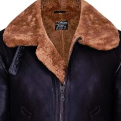 Men’s Aviator B3 Shearling Sheepskin Bomber Jacket – Brown Leather Flying Pilot Coat | Rove Leather