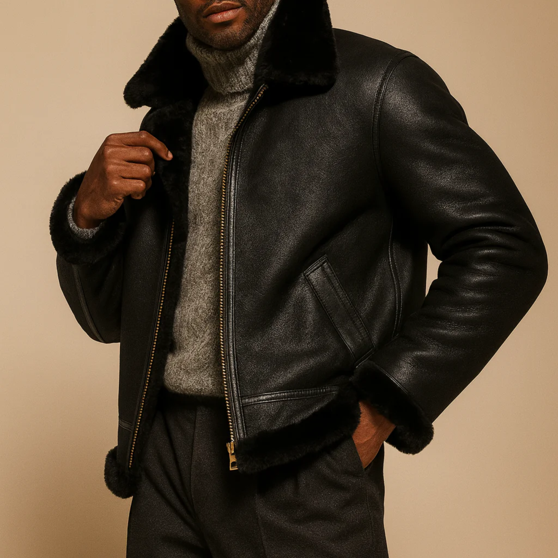 Classic Sheepskin B-3 Bomber Jacket – Genuine Merino Shearling | Rove Leather
