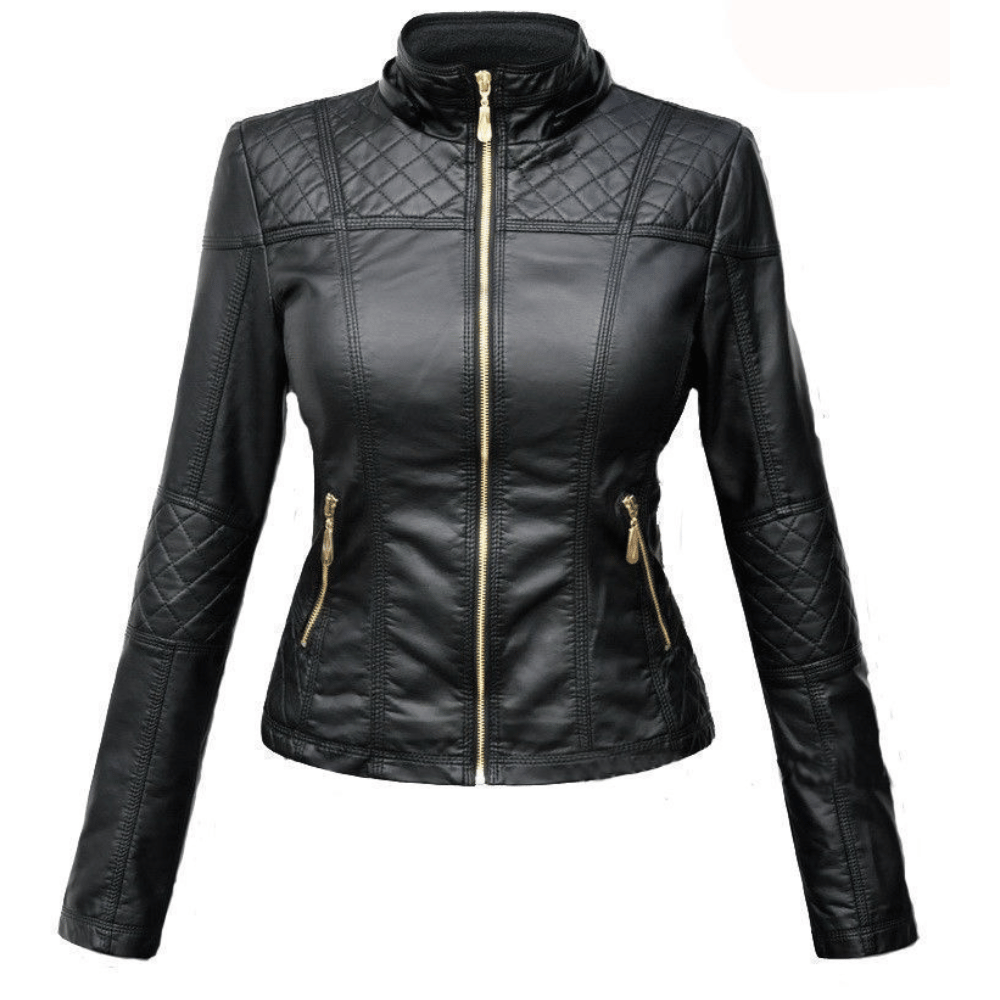 Women’s Black Motorcycle Genuine Leather Jacket — Classic Biker Fit | Rove Leather