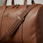 Maverick Cognac Leather Duffel Bag with Braided Shoulder Strap - Image 3
