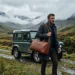 Maverick Cognac Leather Duffel Bag with Braided Shoulder Strap - Image 6