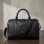 darkside black leather duffel bag by rove leather