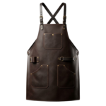 Men's Dark Brown Leather Bartender Apron with Tool Pockets - Rove Leather