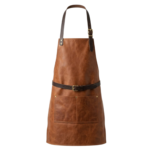 Men's Full-Grain Leather BBQ Apron with Tool Pocket