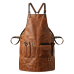 Men's Full-Grain Leather Barber Apron with Tool Organizer Pockets - Image 3