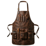 Men's Crazy Horse Leather Carpenter Apron with 7-Pocket Tool Organization - Image 2