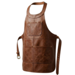 brown unisex gardening leather apron