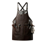 Men's Dark Brown Leather Bartender Apron with Tool Pockets - Rove Leather - Image 3