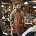 Men's Full-Grain Leather Barber Apron with Tool Organizer Pockets - Image 2