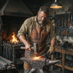 Men's Brown Leather Apron - Blacksmith Work Apron - Image 2