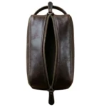 Nomad Dark Brown Leather Dopp Kit top view- Rove Leather