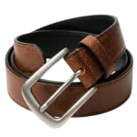 dark edge painted full grain leather casual belt detail - Rove Leather