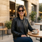 Women's Black Lambskin Leather Bomber Jacket – Handcrafted Classic Fit | Rove Leather - Image 6