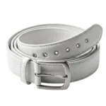 mens white leather dress belt with silver buckle - The Blanc by Rove Leather