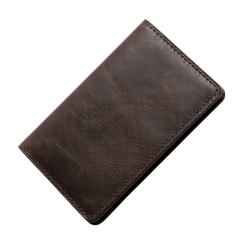 Best leather passport holder for men USA — distressed dark brown full-grain leather travel folio Rove Leather